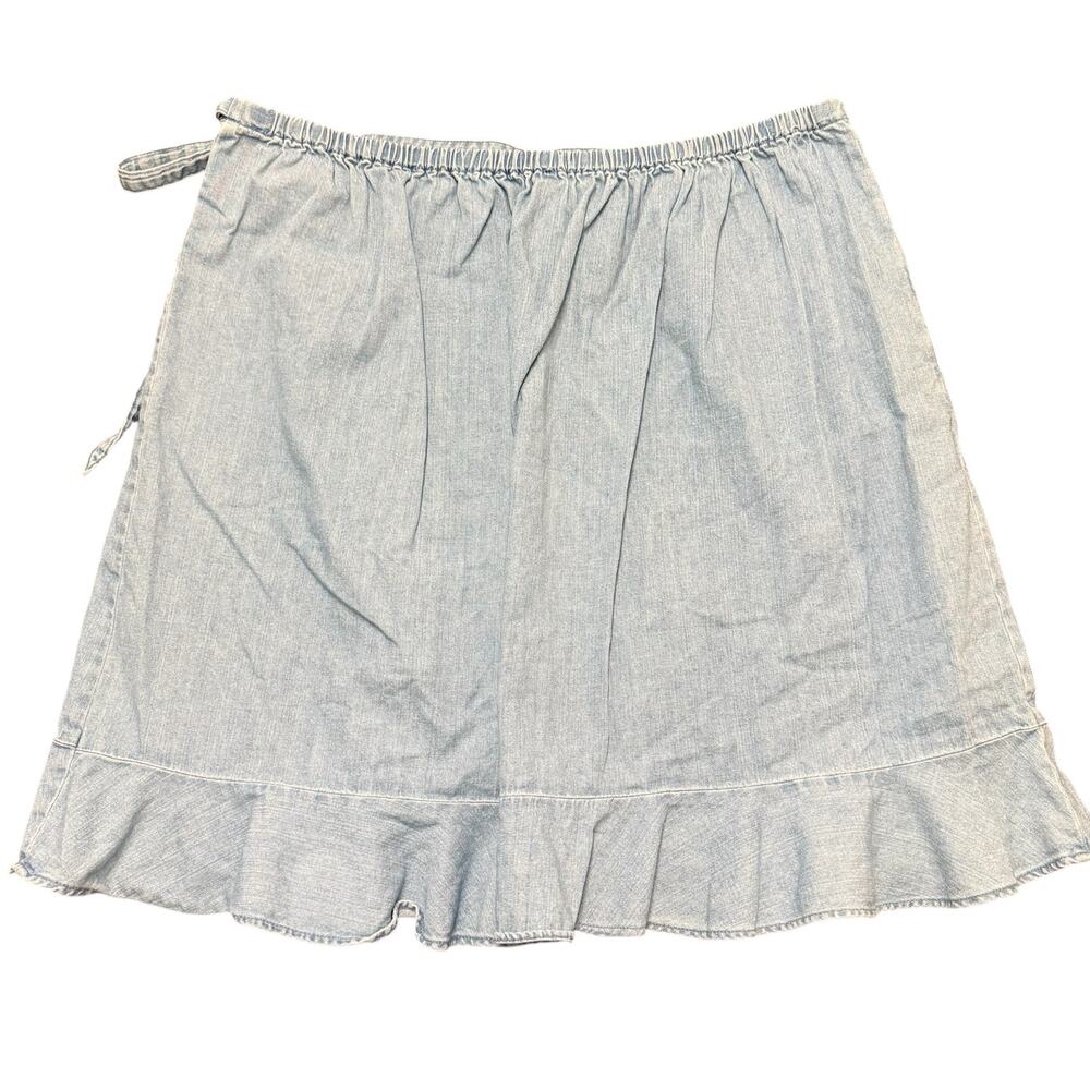 J. Crew Light Wash Denim Wrap Mini Skirt - Picture 3 of 5